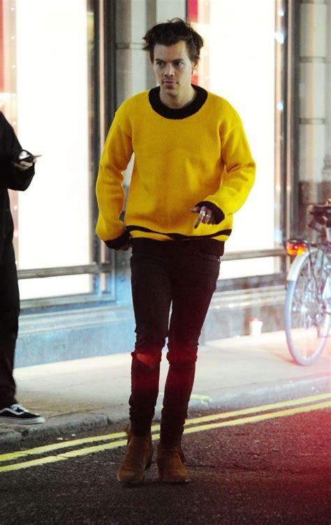 harry gucci yellow sweater|harry styles gingham suit.